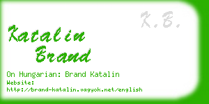 katalin brand business card